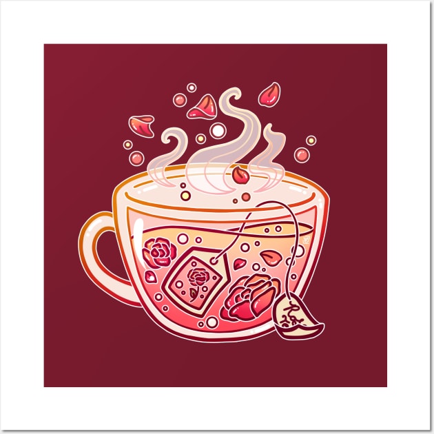 Sweet Rose Tea Wall Art by heysoleilart